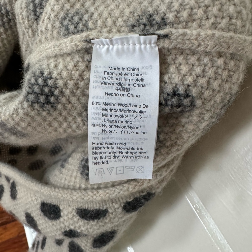 Madewell Leopard Dot Pullover Oversized Sweater, small - Picture 6 of 7